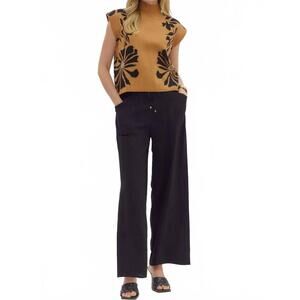 NEW ENTRO high neck pullover sweater top in camel